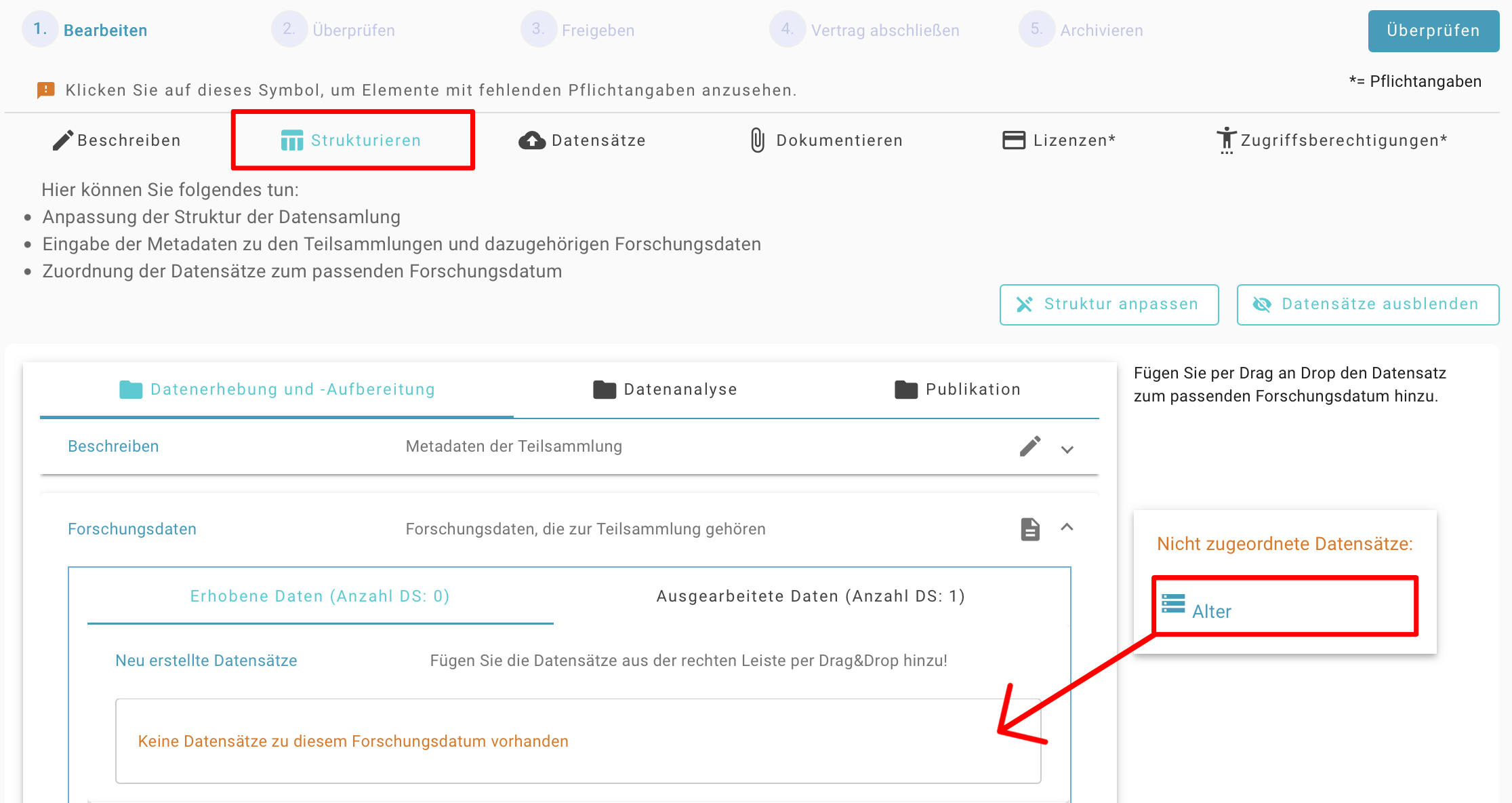 Datensätze hinzufügen